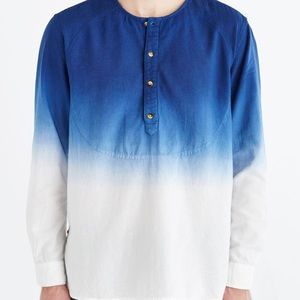 Koto Dip-Dyed Collarless Pullover Shirt